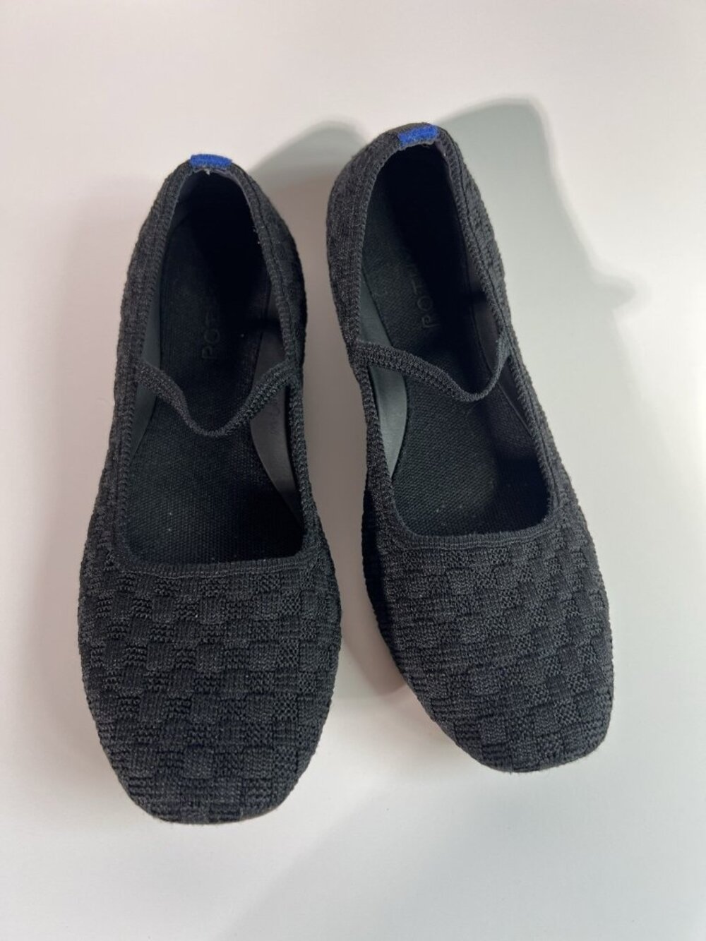 Rothy's Max Night Song Square Toe Mary Jane Black Plaid Checkered Size 10